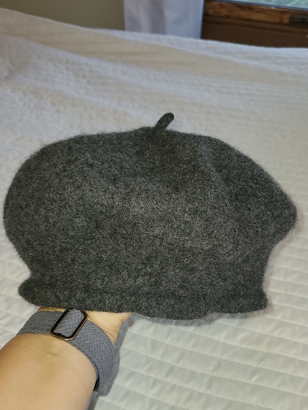 Michael Kors Charcoal Wool Beret